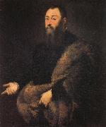 Jacopo Tintoretto Portrait of a Gentleman in a Fur oil painting artist